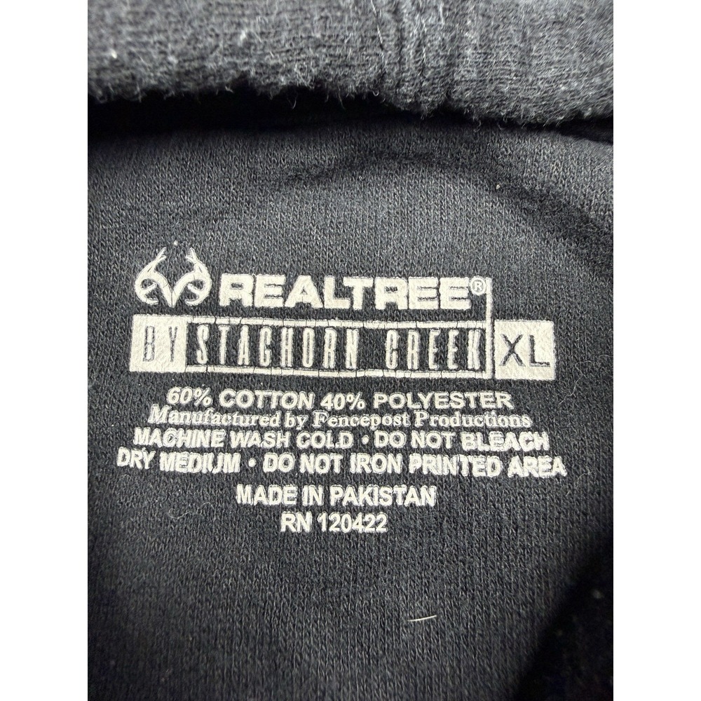 Realtree By Staghorn Creek Mens XL Black Fleece Pullover Hoodie Graphic Pocket - Picture 2 of 6